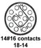 CINCH CONNECTIVITY SOLUTIONS MS24264R18B14PN Circular Connector, MIL-DTL-26500 Series, MS24264 Series, Wall Mount Receptacle, 14 Contacts