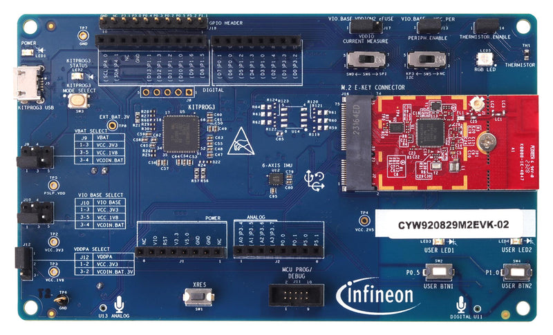 INFINEON CYW920829M2EVK-02 Evaluation Board, CYW20829, Bluetooth Low Energy, SoC, Wireless Communication