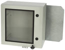 FIBOX ARCA 404021W Plastic Enclosure, 2-Point Lock, Cover w/Window, Multipurpose, Polycarbonate, 400 mm, 400 mm