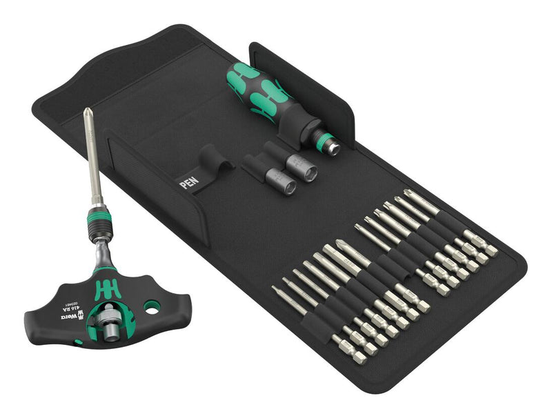 WERA 05136072001 Screwdriver Set, Bit holding/Phillips/Pozidrive/PZ/S PlusMinus/Torx/Hex Bits/Magnet Nutsetter, 19Pcs
