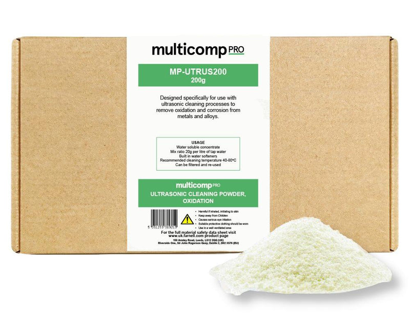 MULTICOMP PRO MP-UTRUS200 Cleaning Powder Concentrate, Ultrasonic, Oxidation/Rust Remover, 200 g