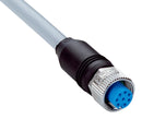 SICK YF2A28-050VA6XLEAX Sensor Cable, A Coded, Grey, M12 Receptacle, Free End, 8 Positions, 5 m, 16.4 ft