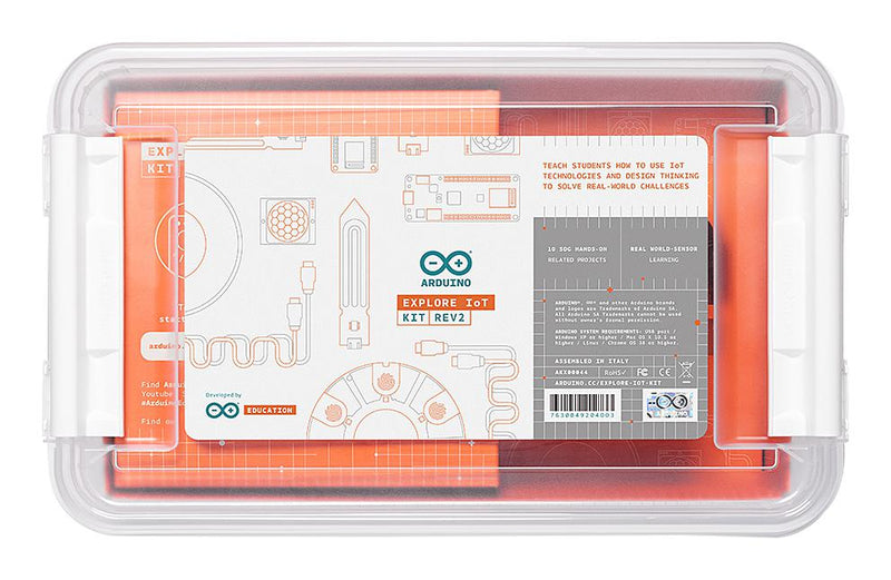 ARDUINO AKX00044 Explore IoT Student Kit, SAMD21G18A, ARM Cortex-M0, SAMD21, Microchip, USB Cable, Plastic Enclosure GTIN UPC EAN: 7630049204003