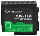 BRAINBOXES SW-718 Switch, Hardened, 8 Ports, Industrial, Gigabit Ethernet, DIN Rail, RJ45 x 8, 10Mbps, 100Mbps, 1Gbps GTIN UPC EAN: 0837324005110