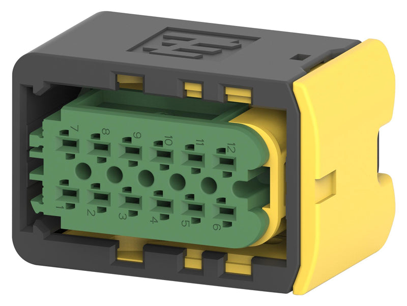 AMP - TE CONNECTIVITY 3-1703639-1 Automotive Connector Housing, Black, Heavy Duty Sealed Connector Series, Receptacle, 12 Ways