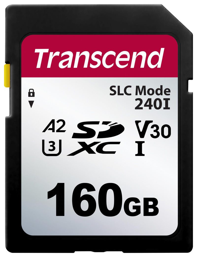 TRANSCEND TS160GSDC240I Flash Memory Card, 3D NAND, SD Card, UHS-1, Class 2, Class 30, V30, 160 GB, 3.6 V, -40 &deg;C, 85 &deg;C