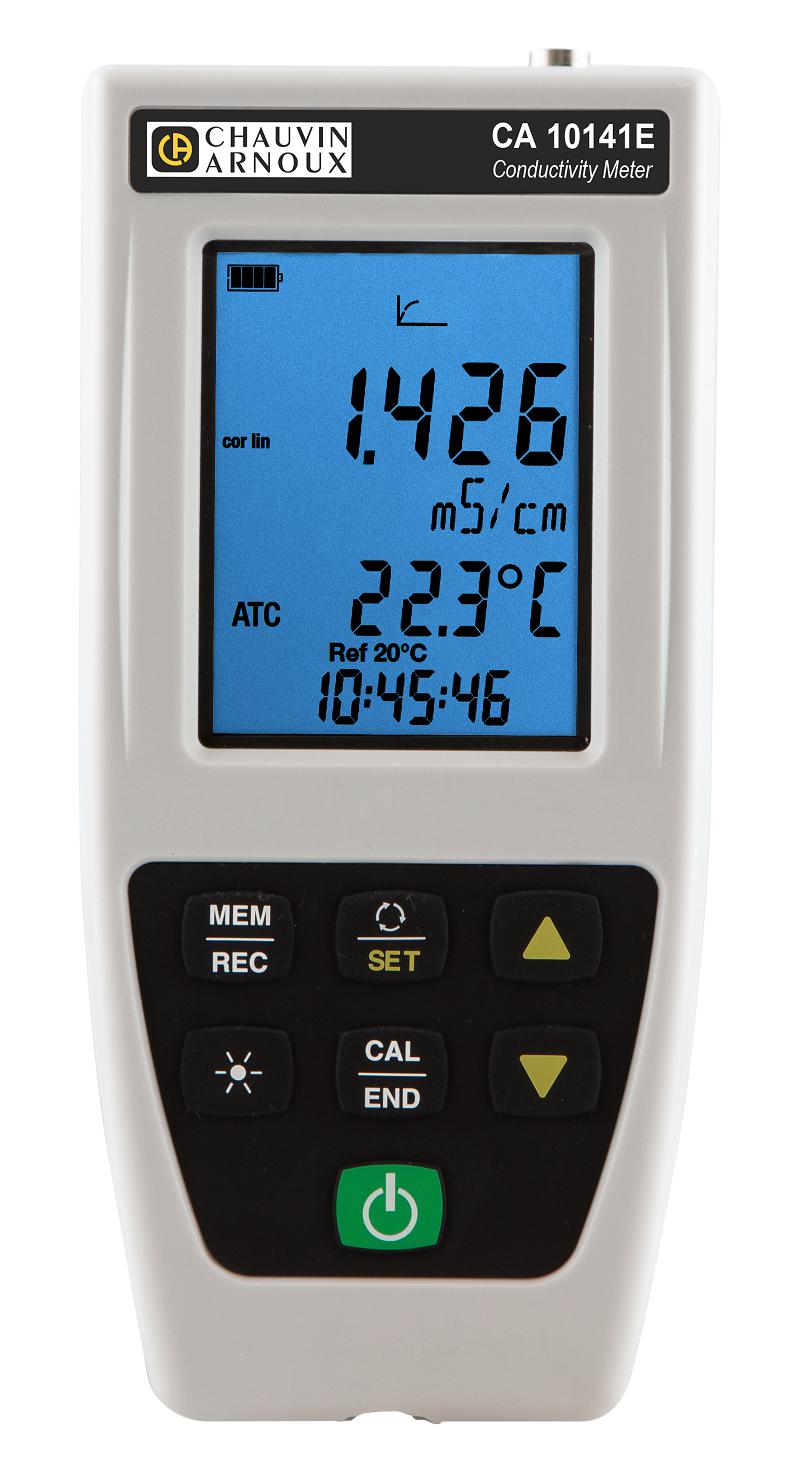 CHAUVIN ARNOUX CA10141E Conductivity Meter, 0.05&micro;S/cm to 500mS/cm, Conductivity, Resistivity, Salinity, TDS, Temperature
