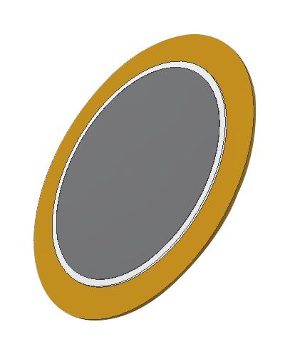 PUI AUDIO AB2065B Piezo Element, Bender, 6.5 kHz, 0.014 &micro;F, 20 mm Diameter, 0.42 mm Height, 500 ohm