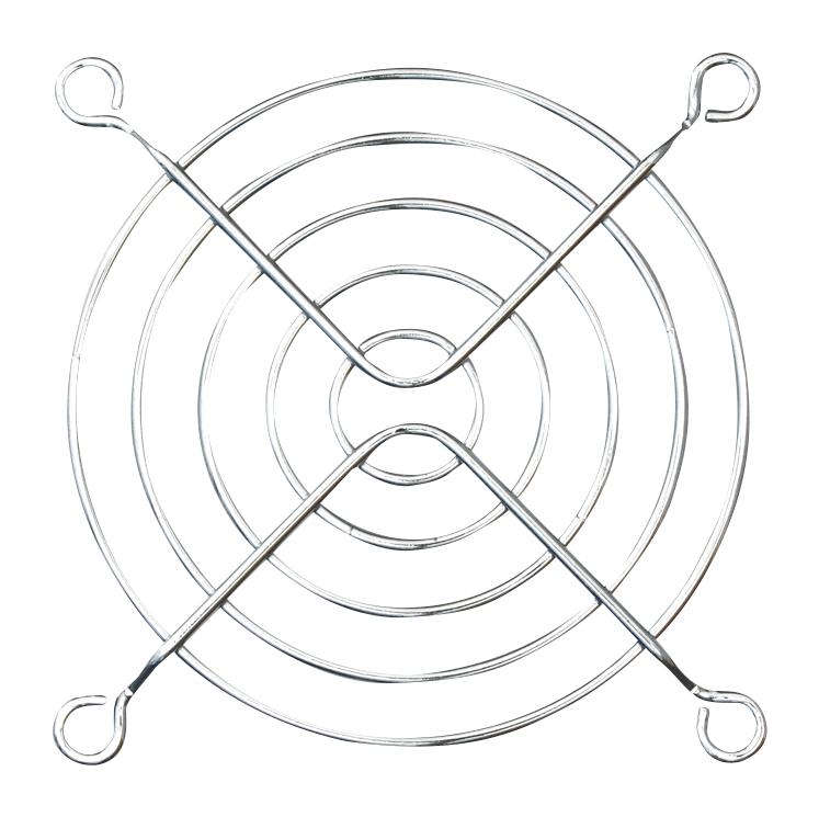 HIGHLAND HIG-W80 Fan Finger Guard, Steel - Wire Form, 80mm Axial Fans, 71.5 mm, Bright Nickel Chrome