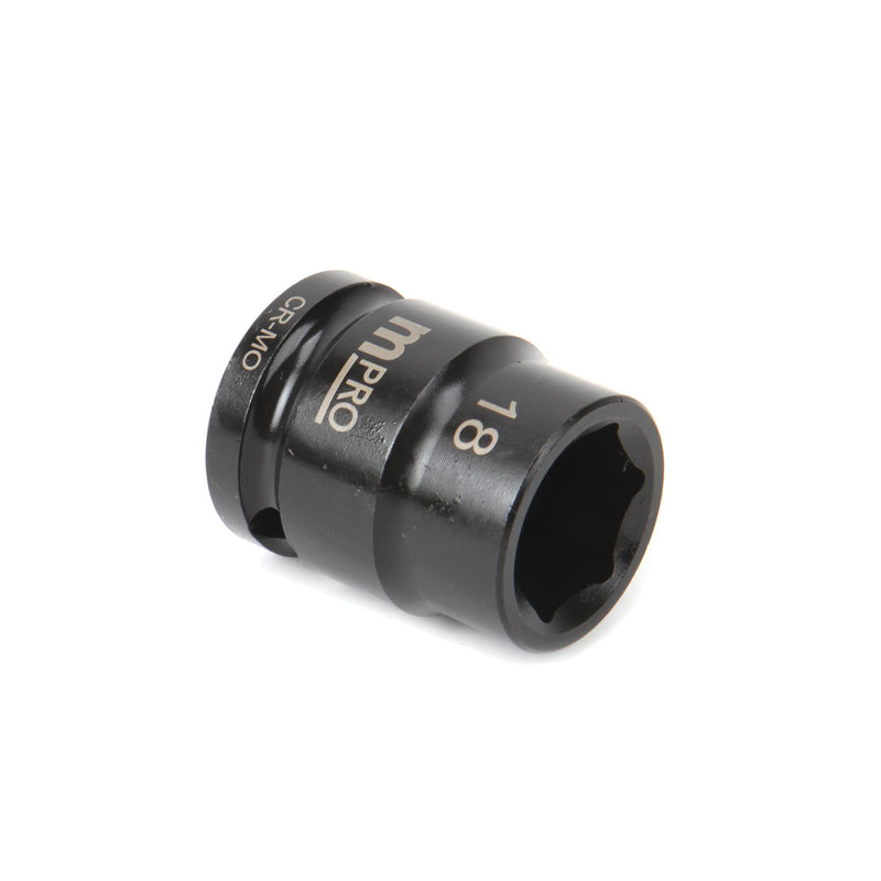 MULTICOMP PRO MP12-CRMO18 Socket, Hex, 18 mm x 38 mm, 1/2" Drive Size, Chromium Molybdenum Steel, DIN3121, Auto Repair
