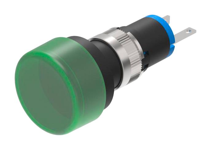 EAO 18-060.0055L LED Panel Mount Indicator, Green, 3.2 VDC, 8 mm, 20 mA, IP40