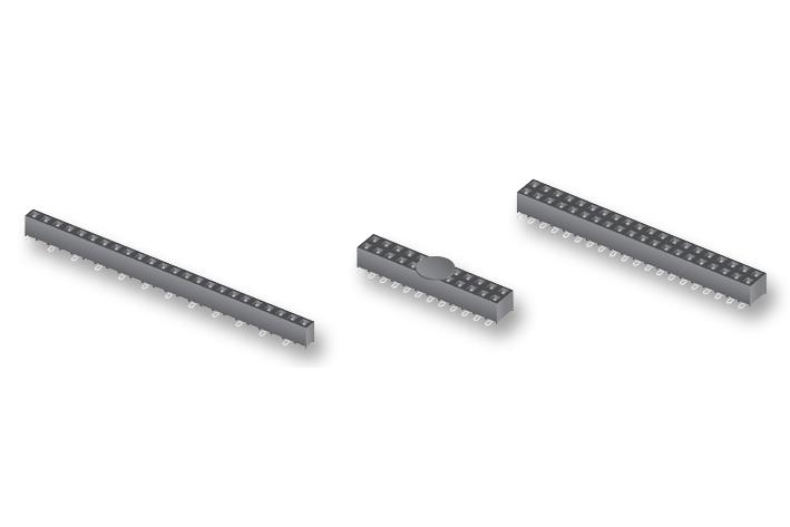 Samtec SMM-117-01-S-D SMM-117-01-S-D PCB Receptacle Board-to-Board Wire-to-Board 2 mm Rows 34 Contacts Through Hole Mount