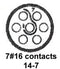 CINCH CONNECTIVITY SOLUTIONS BACC63CB14-7P6 Circular Connector, BACC Series, MIL-DTL-26500 Series, Straight Plug, 7 Contacts, Crimp Pin
