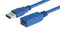 L-COM CAU3AX-2M USB Cable, Type A Plug to Type A Receptacle, 2 m, 6.6 ft, USB 3.0, Blue