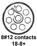 CINCH CONNECTIVITY SOLUTIONS MS24264R18B8PN Circular Connector, MIL-DTL-26500 Series, MS24264 Series, Wall Mount Receptacle, 8 Contacts