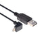 L-COM CAA-90UMICB-03M USB Cable, Type A Plug to 90&deg; Micro Type B Plug, 300 mm, 11.8 ft, USB 2.0, Black