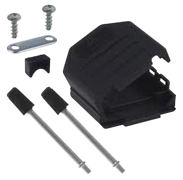 AMPHENOL COMMUNICATIONS SOLUTIONS 86303645BLF D Sub Backshell, 180&deg;, Plastic Body