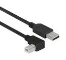 L-COM CAABLK-90LB-03M USB Cable, Type A Plug to 90&deg; Type B Plug, 300 mm, 11.8 ft, USB 2.0, Black