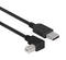 L-COM CAABLK-90LB-03M USB Cable, Type A Plug to 90&deg; Type B Plug, 300 mm, 11.8 ft, USB 2.0, Black
