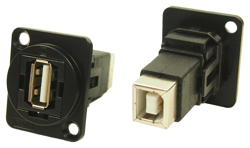 Cliff Electronic Components CP30209NMB USB Adapter CSK Hole Type A Receptacle B 2.0 FT Series