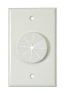 Midlite Products 1GIV-GR1 Single Gang Wireport Cable Pass Through Wall Plate With Grommet - Ivory