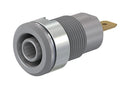 Staubli 23.3000-28 Banana Test Connector 4mm Jack Panel Mount 24 A 1 kV Gold Plated Contacts Grey