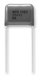Panasonic ECQE2106KF General Purpose Film Capacitor Metallized PET Radial Box - 2 Pin 10 &Acirc;&micro;F &plusmn; 10% 150 V 250