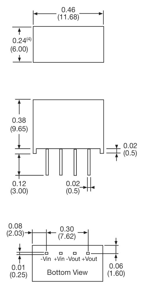 XP Power IK2403SA Isolated Through Hole DC/DC Converter ITE 1:1 250 mW 1 Output 3.3 V 75.7 mA