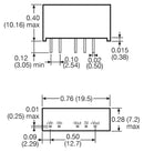 XP Power IH2424S Isolated Through Hole DC/DC Converter 1kV Isolation ITE 1:1 2 W Output 24 V 42 mA