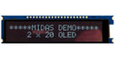 Midas MDOB22005B1V-EWM MDOB22005B1V-EWM Alphanumeric Oled 20 x 2 White on Black 3.3V Multi English Cyrillic Euro Japanese