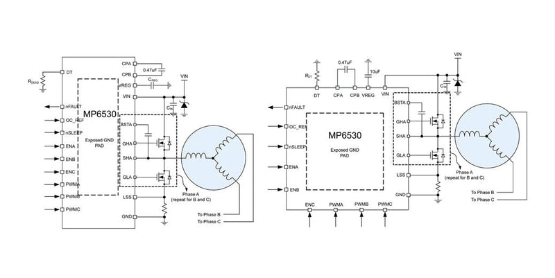 Monolithic Power Systems (MPS) MP6530GR-P Motor Driver/Controller Three Phase DC Brushless 1 Output 5 V to 60 Supply QFN-28 New