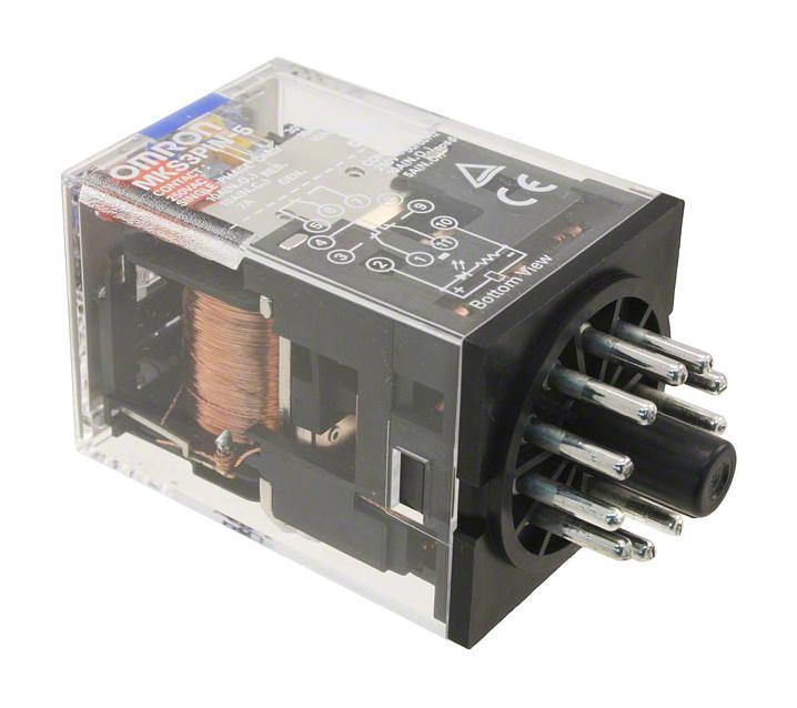 Omron Industrial Automation MKS3PIN-D-5 DC24 Power Relay 3PDT 24 VDC 10 A MK-S Series Socket Non Latching