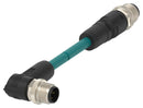 TE Connectivity TAD1483A201-007 Sensor Cable D-Code M12 Plug 90&deg; 4 Positions 10 m 32.8 ft