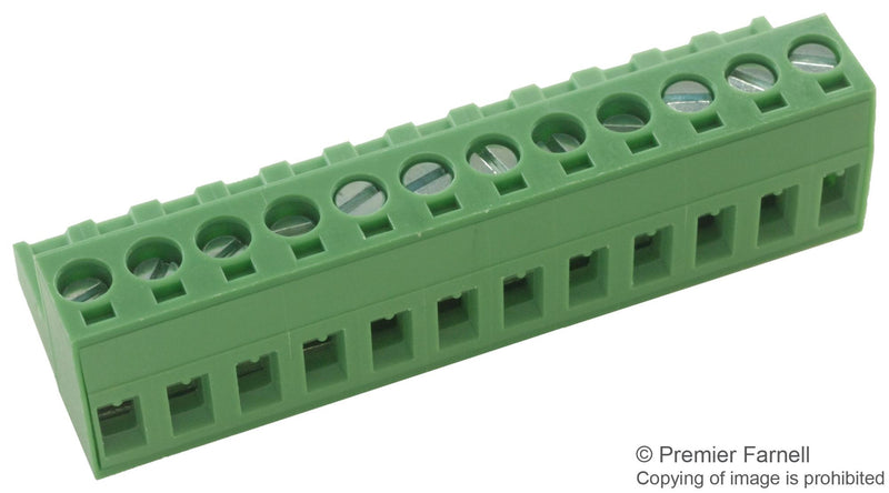 MULTICOMP EBH-12-D TERMINAL BLOCK, EUROSTYLE 12 POSITION 24-12AWG