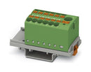 Phoenix Contact PTFIX 6/12X25-NS35 GN Panel Mount Barrier Terminal Block Green 24 A 690 V 13 Pole Push In 12 AWG