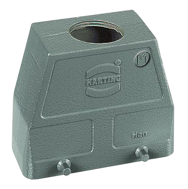 Harting 19300100428 Heavy Duty Connector Hood M40 Han B Series 180&deg; Aluminium Body