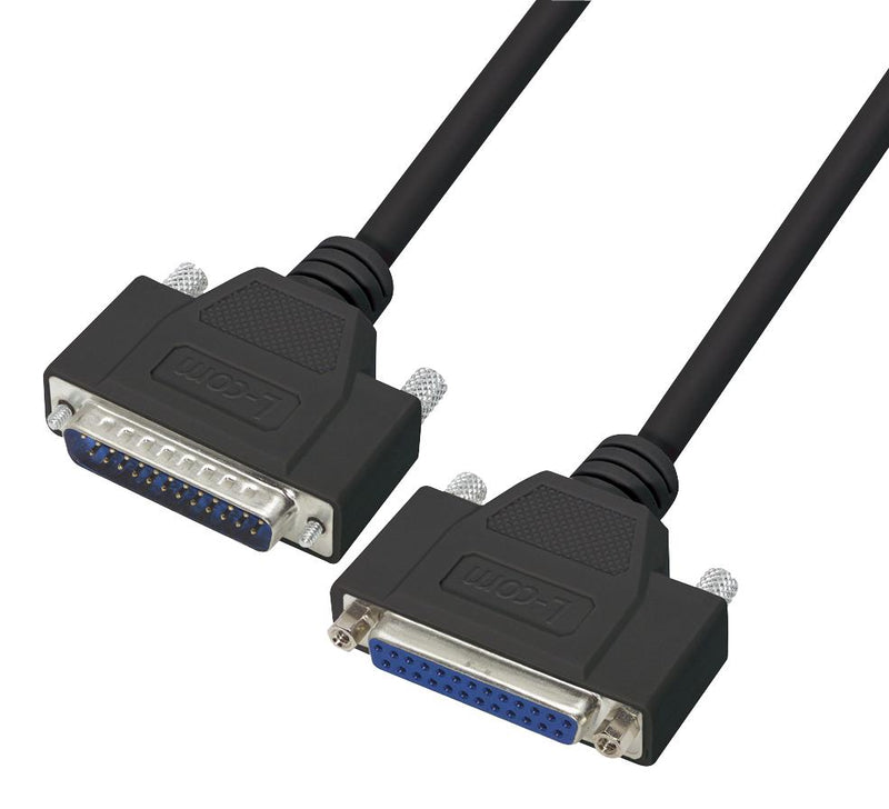 L-COM CSMNB25MF-5 Computer Cable D Subminiature Plug 25 Way Socket 5 ft 1.5 m Black New