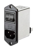 Schaffner FN285-1-06 IEC Filter 0.22 &micro;F 250 VAC Mains 1 A Quick Connect 7.5 mH