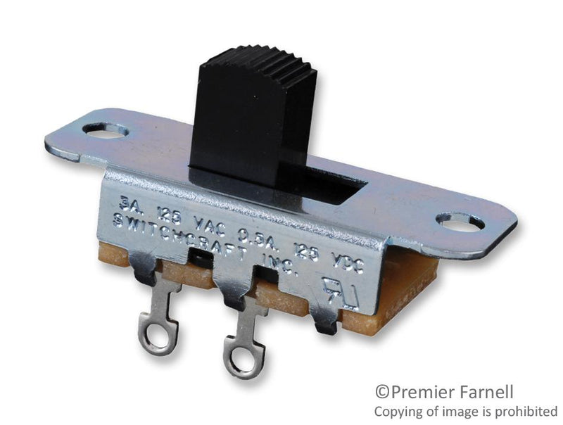 SWITCHCRAFT/CONXALL 46202LRX SWITCH, SLIDE, SPST, 3A, 125V, PANEL