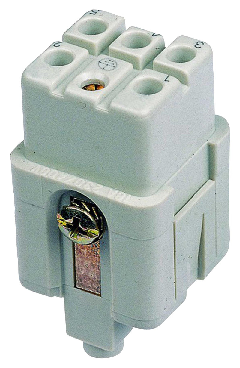TE Connectivity T2080052201-000 Heavy Duty Connector Insert HQ Series 5 Contacts 3A Receptacle