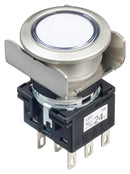 Idec LB6ML-M1T64PW Illuminated Pushbutton Switch Flush Silhouette LB Series Dpdt Momentary Spring Return 24 V
