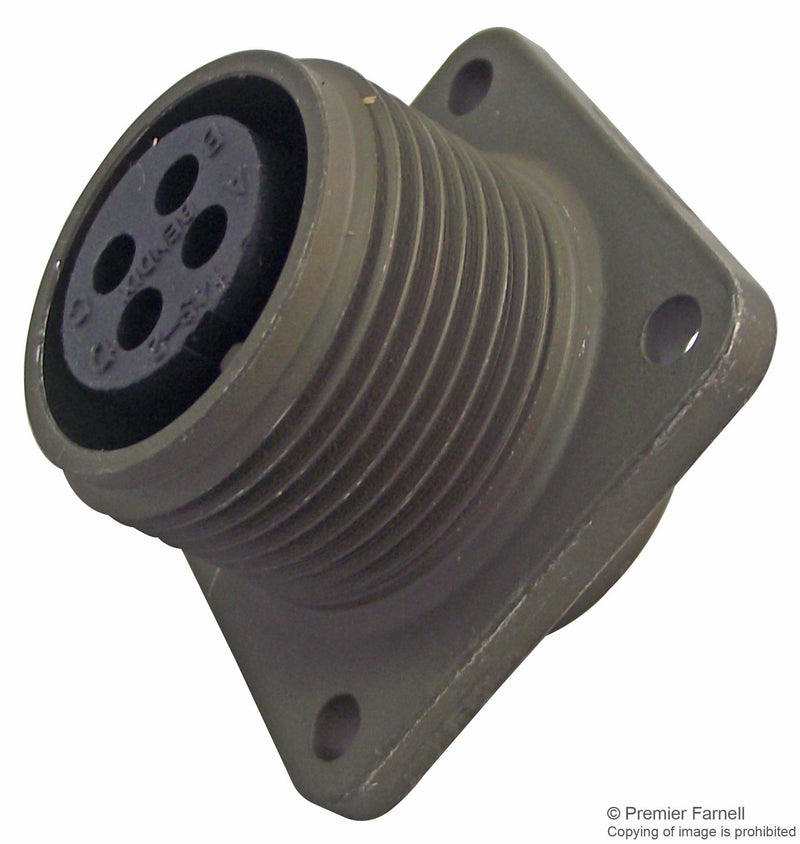 AMPHENOL INDUSTRIAL MS3102E14S-2S CIRCULAR CONNECTOR, RECEPTACLE, SIZE 14S, 4 POSITION, BOX