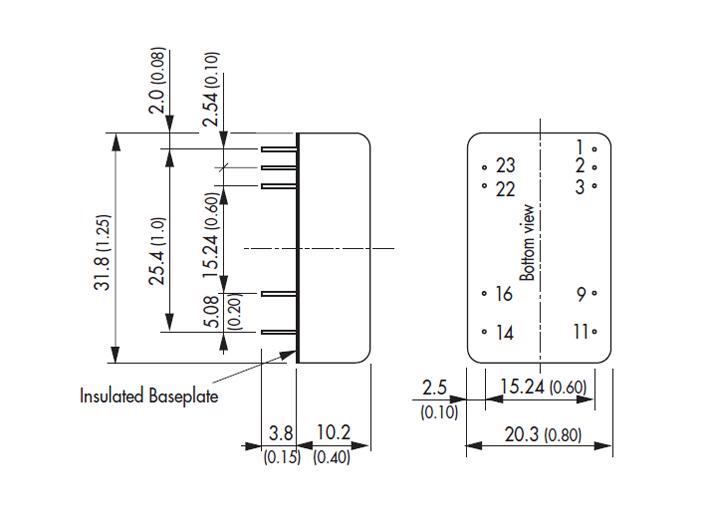Traco Power THD 12-2411 Isolated Through Hole DC/DC Converter ITE 2:1 12 W 1 Output 5.1 V 2.4 A