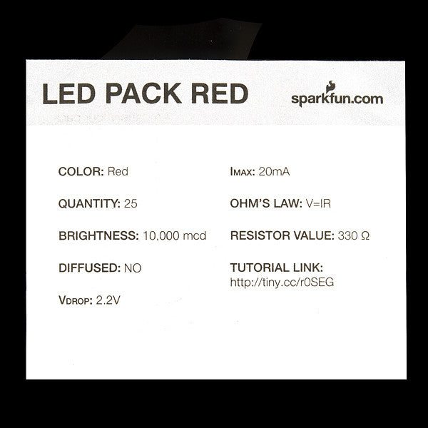 Tanotis - SparkFun LED - Super Bright Red (25 pack) 5mm - 4