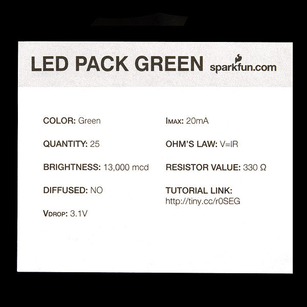 Tanotis - SparkFun LED - Super Bright Green (25 pack) 5mm - 4