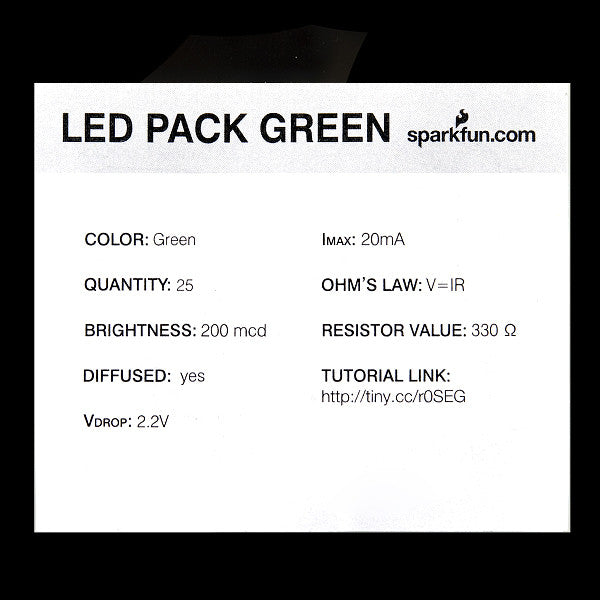 Tanotis - Genuine sparkfun LED - Basic Green 5mm (25 pack) - 4