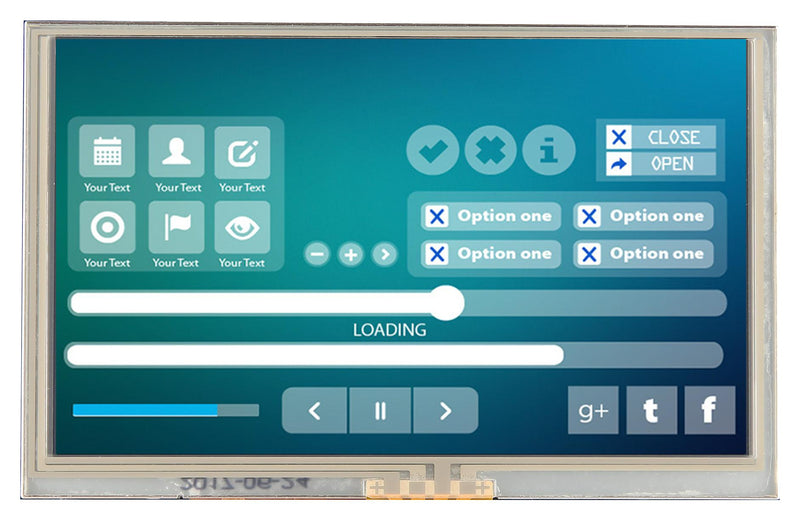 Midas MDT0500D2IHR-HDMI MDT0500D2IHR-HDMI TFT LCD 5 " 800 x 480 Pixels Landscape RGB 5V