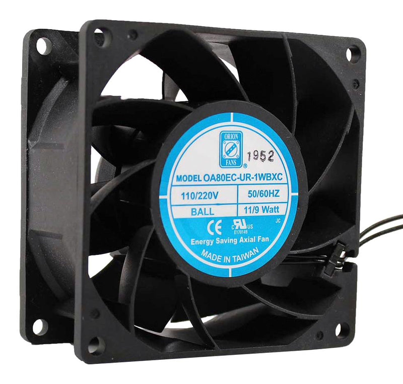 Orion Fans OA80EC-UR-1WBXC AC Axial Fan 110V / 220V Square 80 mm 38 Ball Bearing 60 CFM