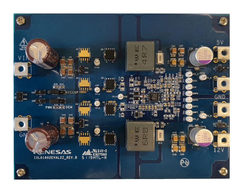 Renesas ISL81802EVAL2Z ISL81802EVAL2Z Evaluation Board ISL81802 Synchronous Buck Controller Power Management