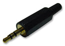 PRO Signal PS000124 Phone Audio Connector 3 Contacts Plug 3.5 mm Cable Mount PVC (Polyvinylchloride) Body